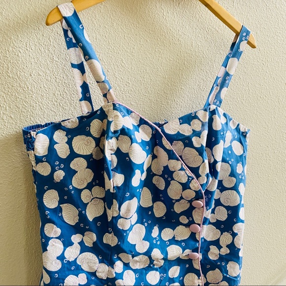 Riviera by Ceeb vintage shell print swimsuit dress one piece plus Sz 44 … - Picture 3 of 9